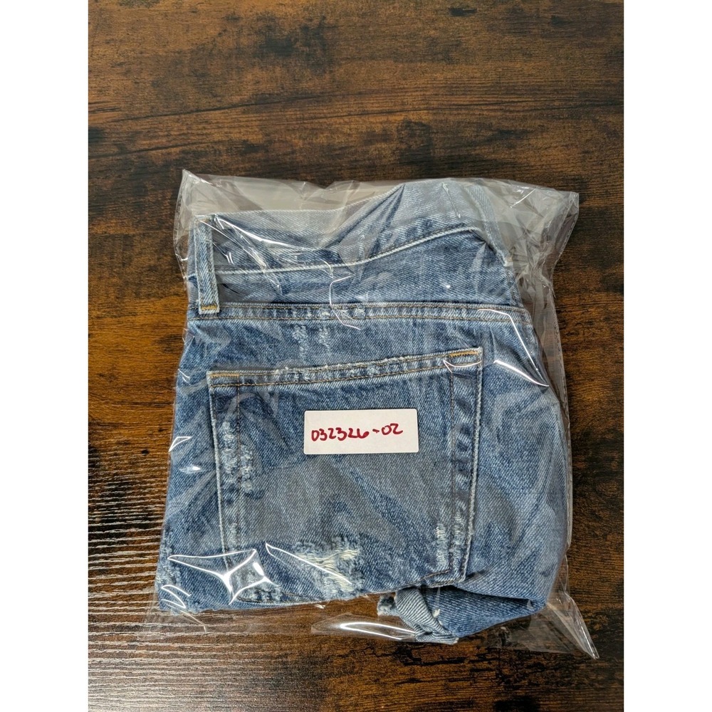 Agolde Parker Denim Shorts Vintage Blue Cut Off High Rise Distressed Size 26 - Picture 13 of 13
